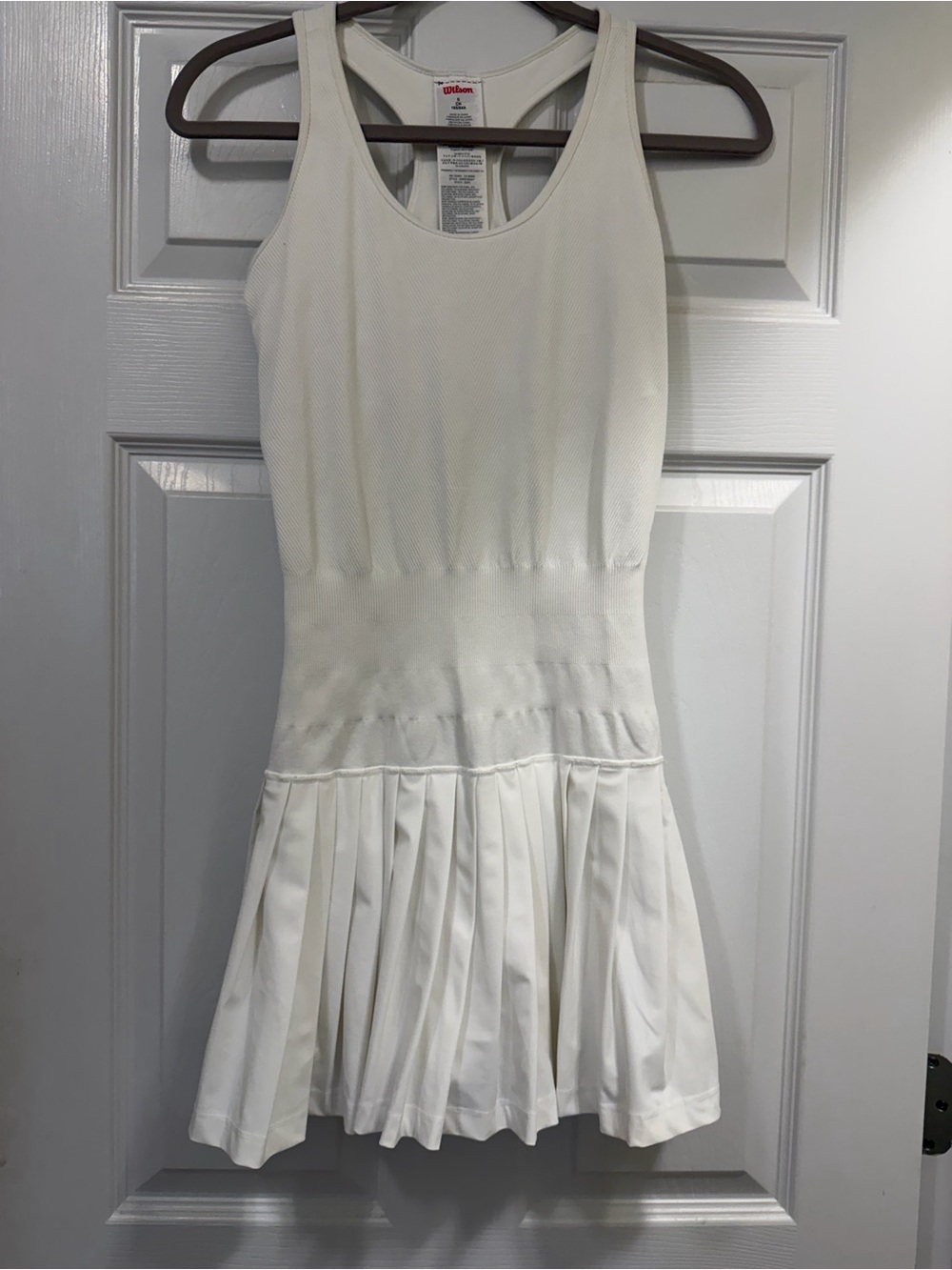 Wilson White Sleeveless Pleated Casual Dress